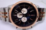 Clone Breitling Quartz Watches - Transocean Two Tone Rose Gold Black Dial Fashion Watch